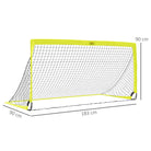 HOMCOM Two Football Goal Nets, Foldable Outdoor Sport Training Equipment, for Teens, Adults, with Carrying Bag, Yellow - anydaydirect