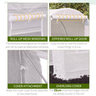 Outsunny 2.5 x 2 x 2 m Polytunnel Greenhouse, Walk-in Green House for Garden with Mesh Windows, Galvanised Steel Frame, White - anydaydirect