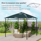 Outsunny 3 x 3 m Gazebo Canopy Replacement Cover, Garden Gazebo Roof Replacement with Drain Holes, TOP COVER ONLY, Grey - anydaydirect