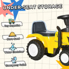 HOMCOM Compatible Baby Toddler Sliding Car NEW HOLLAND Licensed Foot to Floor Slider w/ Horn Storage Steering Wheel for 12-36 Months Yellow - anydaydirect