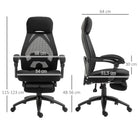 Vinsetto Office Chair with Footrest,High Back Swivel Desk Chair with Adjustable Height and Headrest for Home Office, Black - anydaydirect