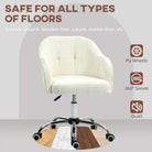 HOMCOM Teddy Fleece Swivel Office Chair - Cream - anydaydirect