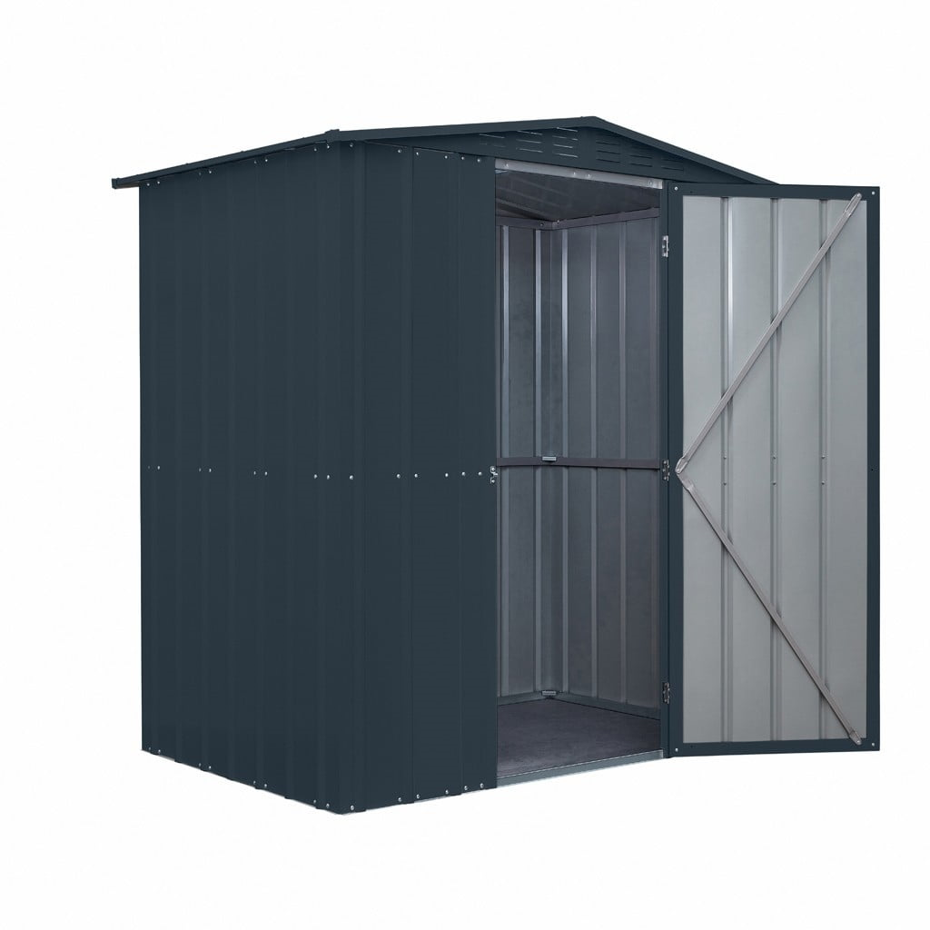 Durable Apex Metal Garden Shed 6x4ft - Anthracite Grey - anydaydirect