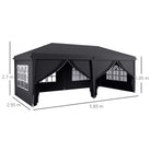 Outsunny 3 x 6m Pop-Up Gazebo, with Curtain Walls and Windows - Grey - anydaydirect