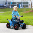 HOMCOM Quad Bike for Toddlers, 6V Battery with Durable Wheels, Forward and Reverse Functions, for 18-36 Months, Blue - anydaydirect