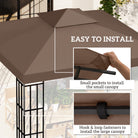 Outsunny 3x3 m Double-Tier Canopy Top Replacement-Coffee - anydaydirect