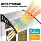 Outsunny Front Door Canopy, Outdoor Awning, Rain Shelter for Window, Porch and Front/Back Door, 103 x 96.5 cm, Clear - anydaydirect