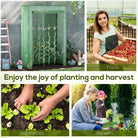 Outsunny 100 x 50 x 150cm Tomato Greenhouse Steel Frame PE Cover with Roll-up Door Outdoor for Backyard, Balcony, Garden, Green - anydaydirect