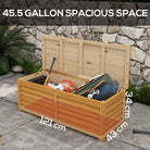 Outsunny 292L Outdoor Storage Box, Wooden Deck Box Garden Storage Container for Balcony, Porch, Poolside, Light Brown - anydaydirect