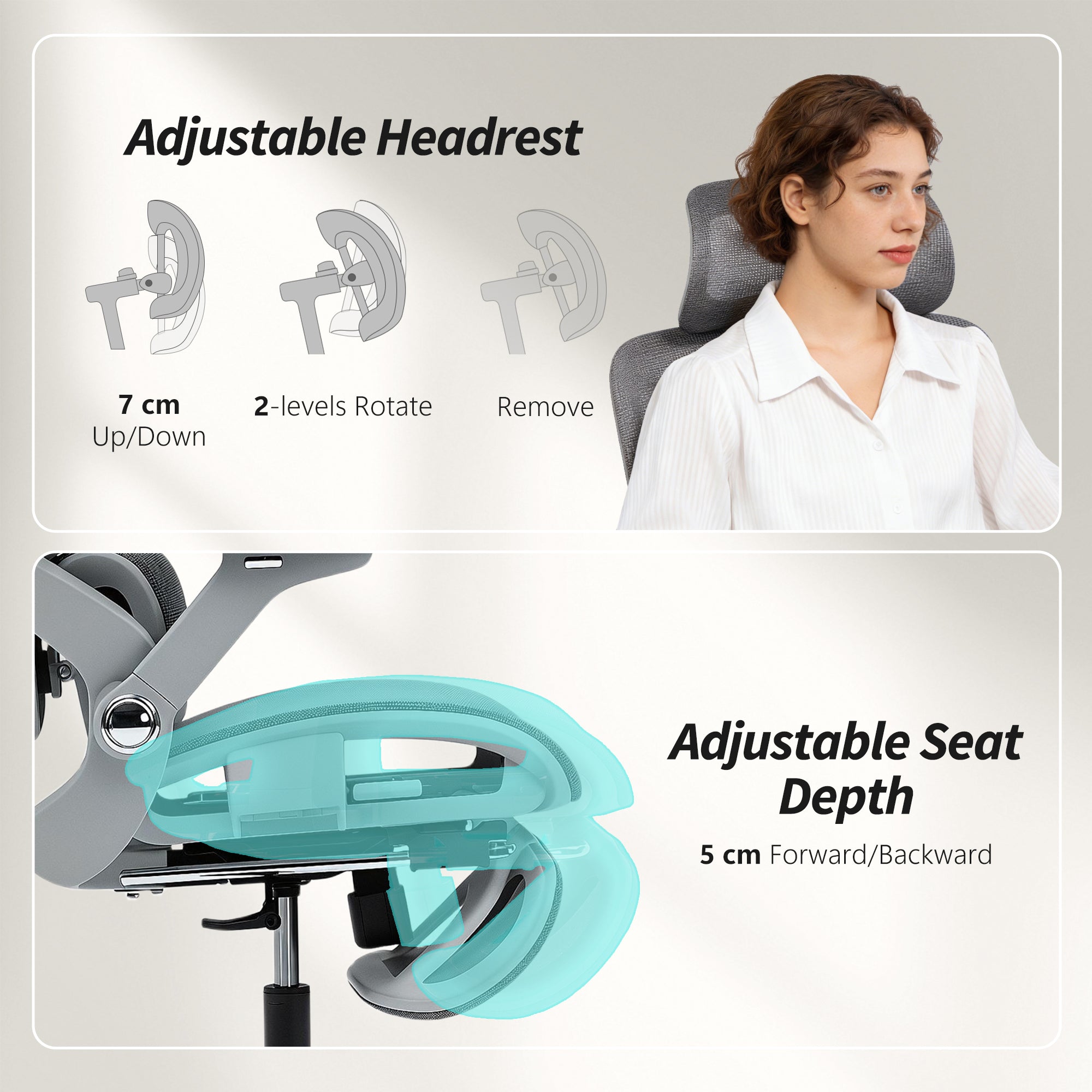 HOMCOM Ergonomic Office Chair, High Back Mesh Desk Chair, Grey - anydaydirect