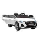 HOMCOM 12V Kids Electric Ride-On Car, with Remote Control, Lights, Music, Horn - White - anydaydirect