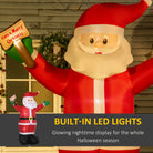 Outsunny 8ft Inflatable Christmas Santa Claus Holds Light Sign of Blessings, Blow-Up Outdoor LED Yard Display for Lawn Garden Party - anydaydirect