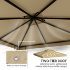 Outsunny 3(m) Gazebo Top Cover Double Tier Canopy Replacement Pavilion Roof Deep Beige - anydaydirect
