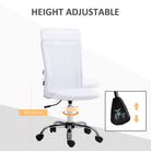 Vinsetto Computer Desk Chair, Mesh Office Chair with Adjustable Height and Swivel Wheels, Armless Study Chair, White - anydaydirect