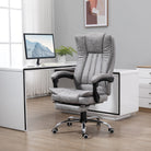 Vinsetto 6 Point Vibrating Massage Office Chair with Heat, Breathable Faux Leather Office Chair with High Back, Height Adjustable Grey - anydaydirect