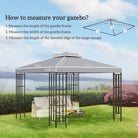 Outsunny 3(m) Gazebo Top Cover Double Tier Canopy Replacement Pavilion Roof Light Grey - anydaydirect