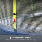 SPORTNOW 8ft Trampoline Net Replacement with 6 Plastic Pole Covers, Weather-Resistant Trampoline Netting Replacement with Zipped Entrance, Poles Not Included, Green - anydaydirect