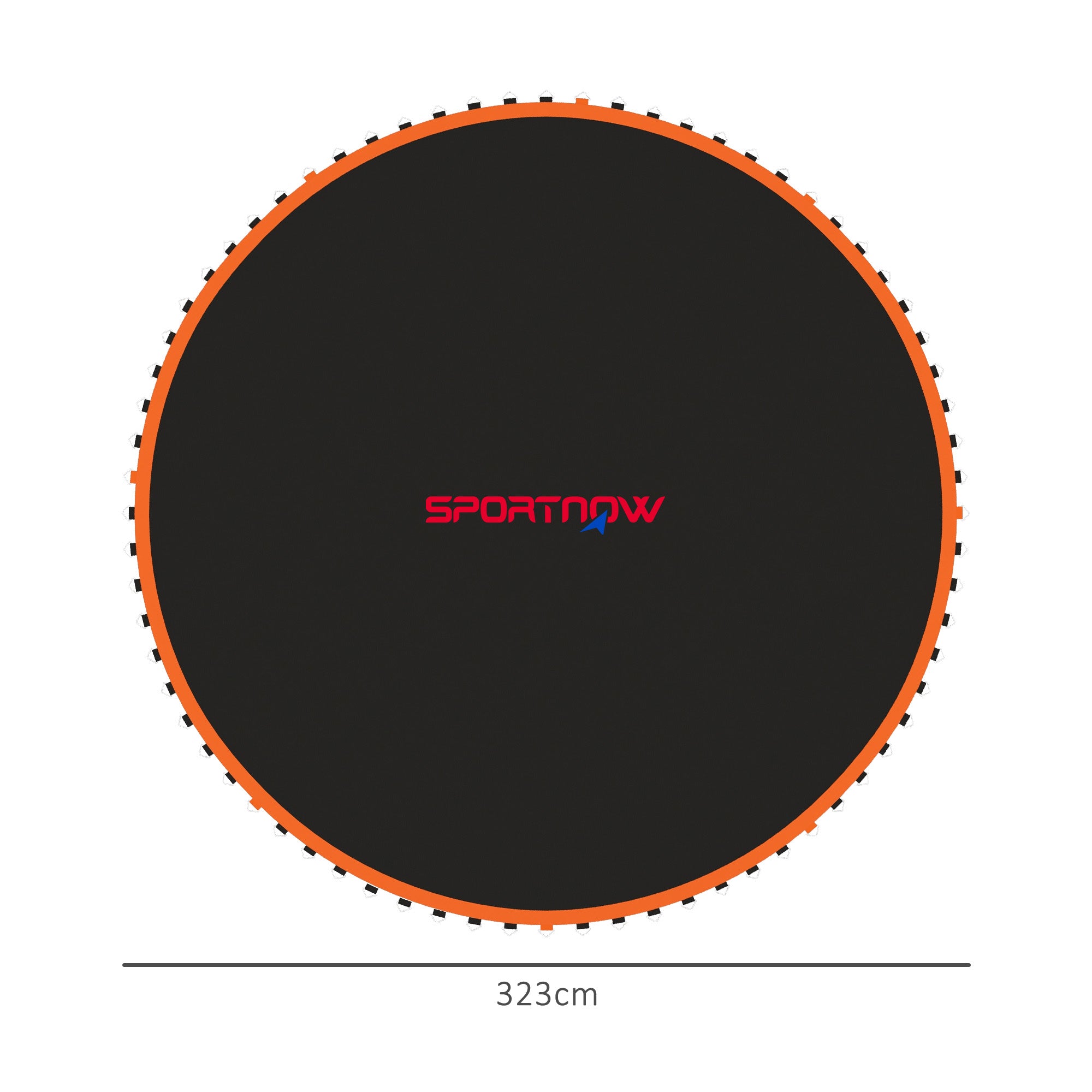 SPORTNOW Replacement Trampoline Mat with Spring Pull Tool, 72 V-Hooks, for 12ft Trampoline using 14cm Springs, Orange - anydaydirect