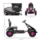 HOMCOM Children Pedal Go Kart, Racing Go Cart w/ Adjustable Seat, Inflatable Tyres, Shock Absorb, Handbrake, for Kids Aged 5-12, Pink - anydaydirect