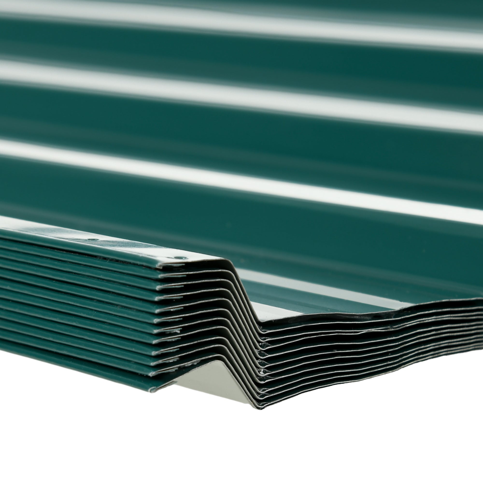 Outsunny Corrugated Roofing Sheets, Pack of 12, Galvanised Metal Roofing Sheets for Greenhouse, Garage, Storage Shed, Carport, 129 x 45cm, Green - anydaydirect