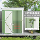 Outsunny 5'x3'x6' Metal Garden Shed Roofed Lean-to Shed for Tool Motor Bike, with Adjustable Shelf, Lock, Gloves, Green - anydaydirect
