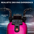 HOMCOM Kids' Electric Motorbike: 6V Ride-On with Training Wheels & Push-Start, Pretty in Pink - anydaydirect