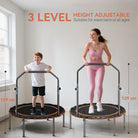 SPORTNOW 40" Foldable Fitness Trampoline Rebounder with Handle, Orange - anydaydirect