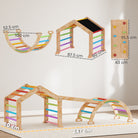 AIYAPLAY 9 in 1 Toddler Climbing Frame with Ramp, Slide, Arch, Ladder, Blackboard for 18-48 Months - anydaydirect