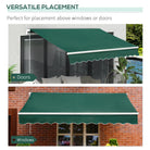 Outsunny Awning Canopy Manual Retractable Porch Sun Shade Shelter 3 x 2m Green - anydaydirect