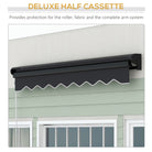 Outsunny 3 x 2.5m Electric Awning with LED Light, Aluminium Frame Retractable Awning Sun Canopies for Patio Door Window - anydaydirect