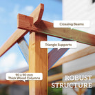 Outsunny 3 x 3 m Wooden Pergola Kit, Garden Pergola Gazebo Grape Trellis with Triangle Supports, 5 Beams, Maple Wood-effect - anydaydirect