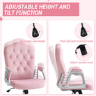 Vinsetto Velvet-Feel Work Chair, with Diamante Back - Pink - anydaydirect