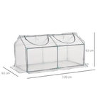 Outsunny Mini Greenhouse Portable Flower Planter Tomato Vegetable House for Garden Backyard with Zipper 120 x 60 x 60 cm, White - anydaydirect