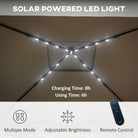 Outsunny 3 x 3(m) Pop Up Gazebo Party Tent with Solar-Powered LED Lights, Adjustable Event Shelter with Netting, Grey - anydaydirect