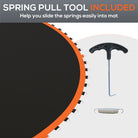 SPORTNOW Replacement Trampoline Mat with Spring Pull Tool, 72 V-Hooks, for 12ft Trampoline using 14cm Springs, Orange - anydaydirect
