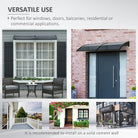 Outsunny Door Canopy Awning Outdoor Window Rain Shelter Cover for Front/Back Door Porch Black 196 x 75cm - anydaydirect