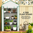 Outsunny Four-Tier Mini Greenhouse 2026, with Reinforced Plastic Cover - anydaydirect