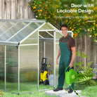 Outsunny 8 x 6ft Aluminium Frame Greenhouse, with Foundation - anydaydirect