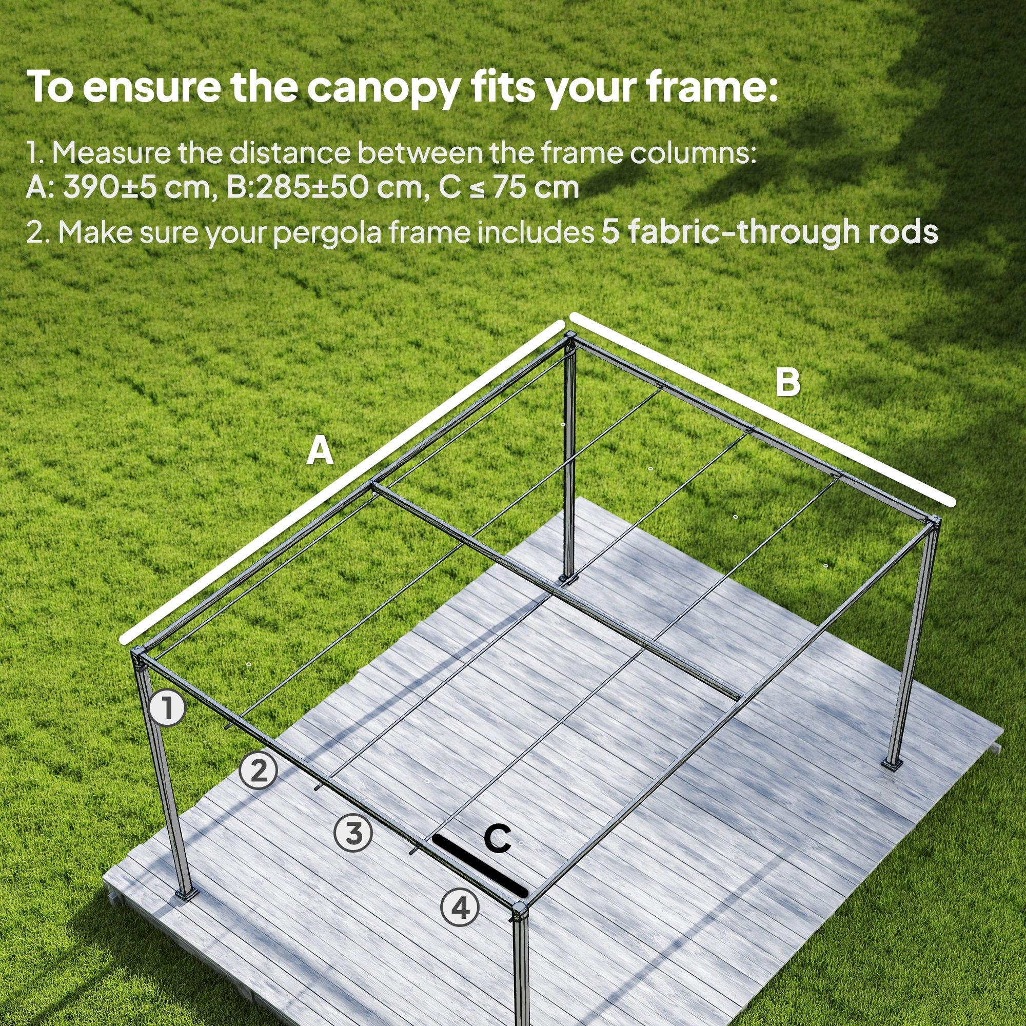 Outsunny Retractable Pergola Canopy Only, 3.92 x 3.5 m, UV30+ Replacement Canopy Cover for 4 x 3 m Pergola, Dark Grey - anydaydirect