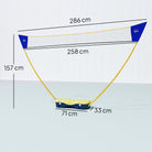 HOMCOM 2.8m Portable Folding Badminton Net Set with 4 Badminton Rackets and 2 Nylon Shuttlecocks, for Adults Kids Indoor Outdoor Exercise Training - anydaydirect