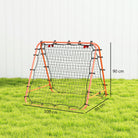 HOMCOM Double Sided Football Rebounder Net, Football Rebound Goal with Five Adjustable Angles, Orange - anydaydirect