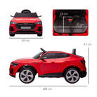 HOMCOM Audi E-tron Licensed 12V Kids Electric Ride On Car with Parental Remote Music Lights MP3 Suspension Wheels for 3-5 Years Red - anydaydirect