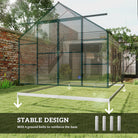 Outsunny 8 x 12ft Aluminium Greenhouse Polycarbonate Walk-in Garden Greenhouse Kit with Adjustable Roof Vent, Double Sliding Door, Rain Gutter and Foundation, Clear - anydaydirect