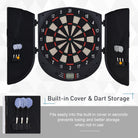 HOMCOM  Electronic Dartboard Set 26 Games and 185 Variations with 6 Darts and Cabinet to Stroage Multi-Game Option Ready-to-Play - anydaydirect