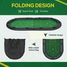 SPORTNOW Foldable Poker Mat, 10-Player Table Top with Cup Holder, Carry Bag - Green - anydaydirect