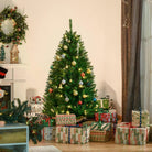 HOMCOM 5ft Prelit Christmas Tree Artificial Tree Warm White LED Light Holiday Home Xmas Decoration, Green - anydaydirect
