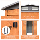 Outsunny 6 x 5 ft Garden Storage Shed Apex Store for Gardening Tool with Foundation and Ventilation, Brown - anydaydirect