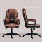HOMCOM Faux Leather Office Chair - Brown - anydaydirect