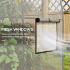 Outsunny Polytunnel Greenhouse Walk-in Grow House with Plasric Cover, Door, Mesh Window and Steel Frame, 3 x 2 x 2m, Clear - anydaydirect