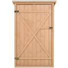 Outsunny Wooden Garden Storage Shed Fir Wood Tool Cabinet Organiser with Shelves 75L x 56W x115Hcm - anydaydirect